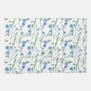 Mooie waterverf snijbloemen theedoek