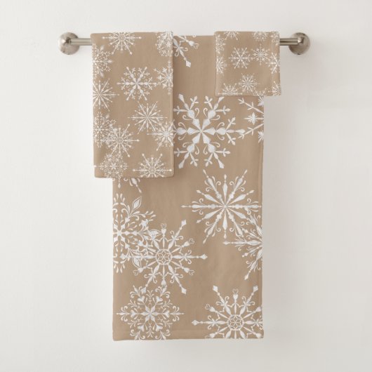 Mooie Waterverf Snowflake Holiday Bad Handdoek (Insitu)