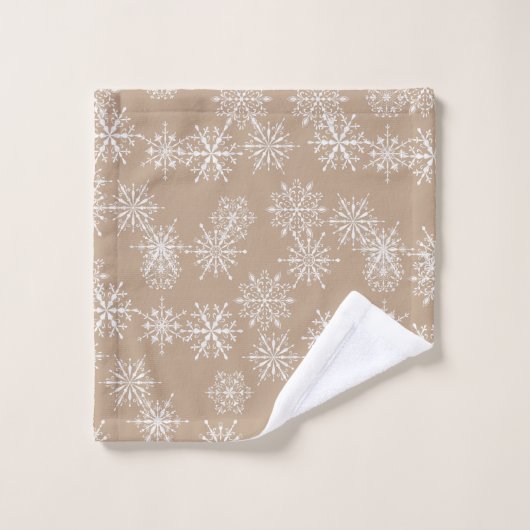 Mooie Waterverf Snowflake Holiday Bad Handdoek (Wasdoekje)