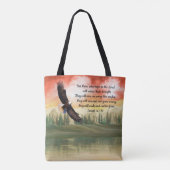 Mooie Waterverf Soaring Eagle Isaiah 40:31 Tote Bag (Achterkant)