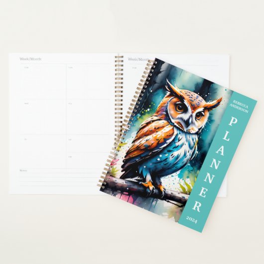 Mooie Waterverf Splash Style Uil Planner (Display)