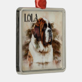 MOOIE WATERVERF ST BERNARD HONDENGEZICHT METALEN ORNAMENT (Rechts)