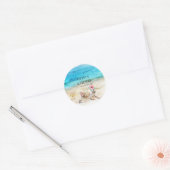 Mooie Waterverf Starfish Beach bruiloft Ronde Sticker (Envelop)