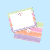 Mooie waterverf strepen bloem Pasen lente Notitiekaartje