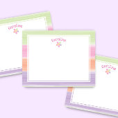 Mooie waterverf strepen bloem Pasen lente Notitiekaartje