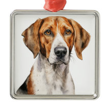 MOOIE WATERVERF TRI KLEUR FOXHOUND DOG