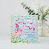 Mooie Waterverf Troll Verjaardagsfeest Uitnodiging (Staand voorkant)