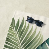 Mooie Waterverf Tropisch gebladerte Monstera Strandlaken (In situ)