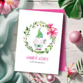 Mooie waterverf tropische kerstkaarten feestdagenkaart