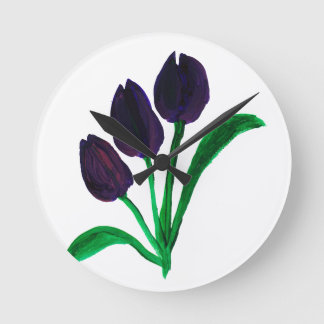 Mooie waterverf tulpen ronde klok