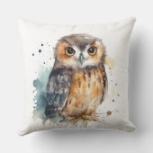 Mooie Waterverf Uil Kussen (Achterkant)