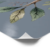 Mooie Waterverf Uil met Bloemrijke Bosstijl Perfect Poster (Hoek)