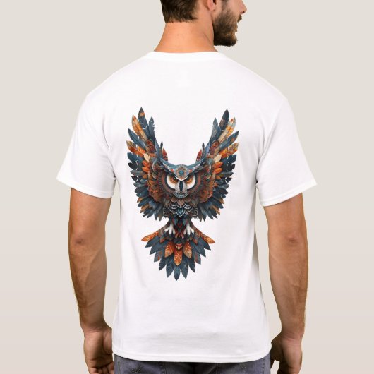 Mooie Waterverf Uil T-Shirt (Achterkant)