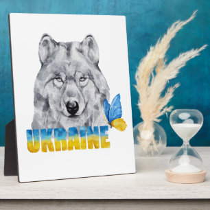 Mooie waterverf Ukraine wolf en vlinder  Fotoplaat