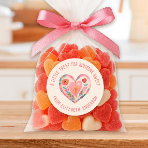 Mooie Waterverf Valentijnshart Zoete Behandeling Ronde Sticker