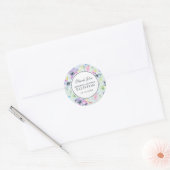 Mooie Waterverf van de Floral | Dank u wel Ronde Sticker (Envelop)