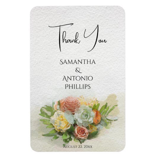 Mooie Waterverf van de Vloer Bouquet Hartelijk dan Magneet (Verticaal)