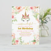 Mooie Waterverf van het gezicht van de Unicorn 1e Kaart (Staand voorkant)