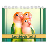 Mooie Waterverf van Lovebird Bird Cute Pet Parrot Kalender (Hoes)