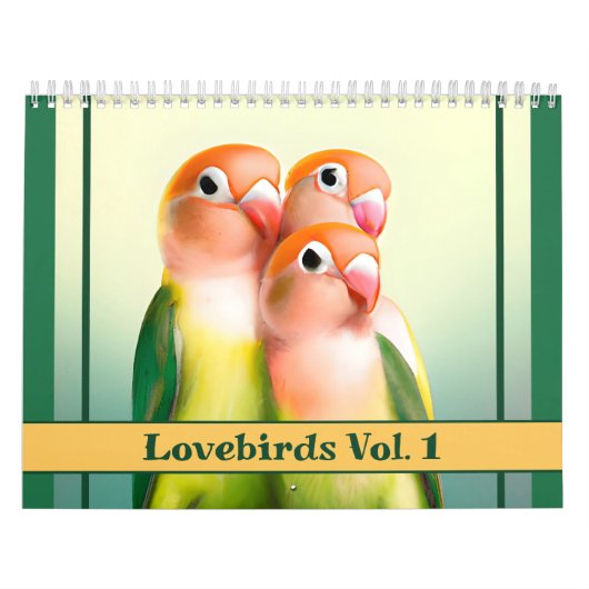 Mooie Waterverf van Lovebird Bird Cute Pet Parrot Kalender (Hoes)