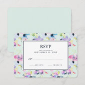 Mooie Waterverf van parelflora - RSVP-weddenschap RSVP Kaartje (Voorkant / Achterkant)