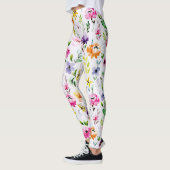 Mooie Waterverf van Pastel Floral Leggings (Links)