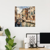 Mooie Waterverf van Venetië Reizen Poster (Thuiskantoor)