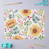 Mooie Waterverf van zonnebloemen en bessen  Tissuepapier (Craft)