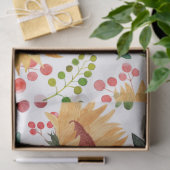 Mooie Waterverf van zonnebloemen en bessen  Tissuepapier (Geschenk)