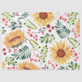 Mooie Waterverf van zonnebloemen en bessen  Tissuepapier (Voorkant)