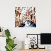 Mooie Waterverf Venetië Canal Travel Poster (Thuiskantoor)