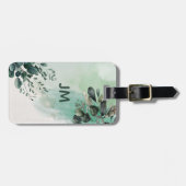 Mooie waterverf verlaat ontwerp bagagelabel (Voorkant horizontaal)