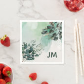 Mooie waterverf verlaat ontwerp servet (Insitu)