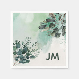 Mooie waterverf verlaat ontwerp servet