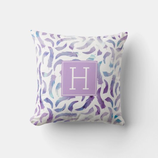 Mooie Waterverf Veters monogrammen Kussen (Voorkant)
