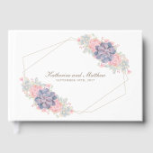 Mooie Waterverf vetplanten bruiloft Gastenboek (Voorkant)