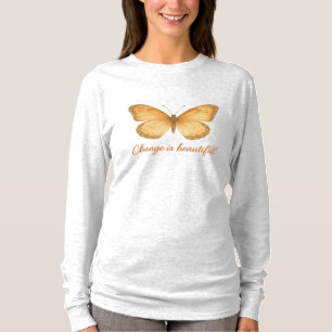 Mooie Waterverf Vlinder Verandering Is Mooi T-shirt