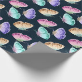 Mooie Waterverf vlinderpatroonpatroon Cadeaupapier (Hoek)