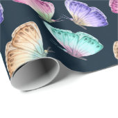 Mooie Waterverf vlinderpatroonpatroon Cadeaupapier (Rol Hoek)