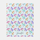 Mooie Waterverf vlinderpatroonpatroon Fleece Deken (Voorkant)