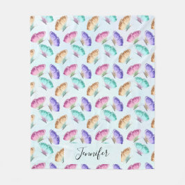 Mooie Waterverf vlinderpatroonpatroon Fleece Deken