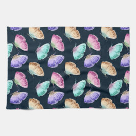 Mooie Waterverf vlinderpatroonpatroon Theedoek