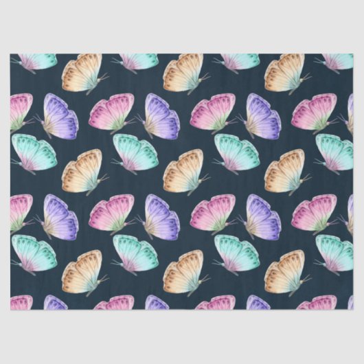 Mooie Waterverf vlinderpatroonpatroon Tissuepapier (Voorkant)