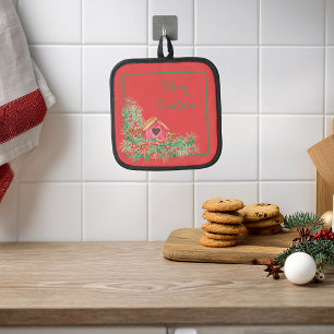 Mooie waterverf vogelhuisje Kerst Vakantie Pannenlap