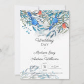 Mooie Waterverf vogels en een oliefrouwbruiloft Kaart (Voorkant)