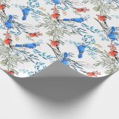 Mooie Waterverf vogels en oliepatroon Cadeaupapier (Hoek)