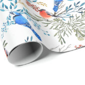 Mooie Waterverf vogels en oliepatroon Cadeaupapier (Rol Hoek)