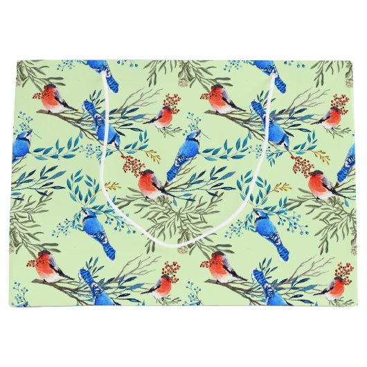 Mooie Waterverf vogels en oliepatroon Groot Cadeauzakje (Voorkant)