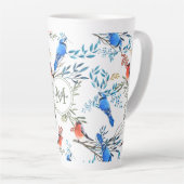 Mooie Waterverf vogels en oliepatroon Latte Mok (Rechterhoek)