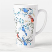 Mooie Waterverf vogels en oliepatroon Latte Mok (Rechts)